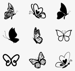 Butterfly,leaf,moths And Butterflies,black And White,wing,line - Black And White Transparent Background Transparent, HD Png Download, Free Download
