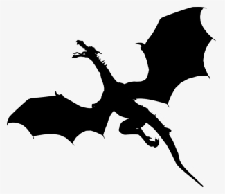 Flying Dragon Silhouette - Flying Dragon Silhouette Png, Transparent Png, Free Download