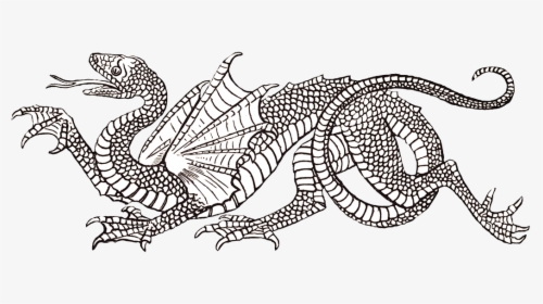 Cool Snake Dragon - Heraldic Dragon, HD Png Download, Free Download