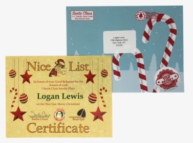 Letter To Santa Png - Santa's Nice List Certificate, Transparent Png, Free Download