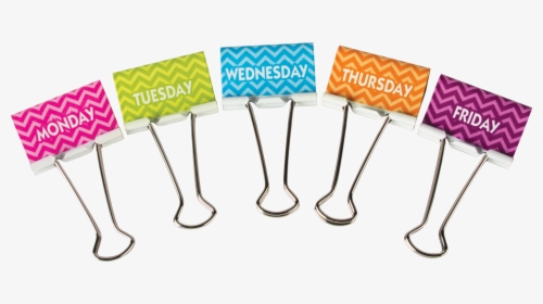 Tcr20668 Chevron Days Of The Week Large Binder Clips - Teacher Created Resources Large Binder Clips, HD Png Download, Free Download