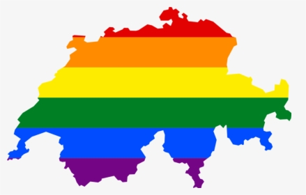 Lgbt Flag Map Of Switzerland - Switzerland Flag Map, HD Png Download, Free Download