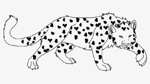 Careful Hunting Black-and White Snow Leopard Tattoo - Transparent Leopard Line Art, HD Png Download, Free Download