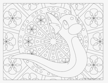 Adult Pokemon Coloring Page Dratini - Butterfree Pokemon Coloring Page, HD Png Download, Free Download