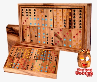 Domino Box 6 Domino Game With 28 Wooden Samanea Dominoes - Wooden Block, HD Png Download, Free Download