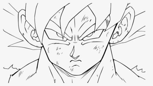 Drawing Photos Face - Goku Ssj1 Face, HD Png Download, Free Download