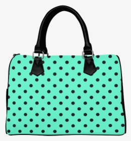 Retro Mint Black Polka Dots Pattern Boston Handbag - Black And White Mickey Mouse Bag, HD Png Download, Free Download