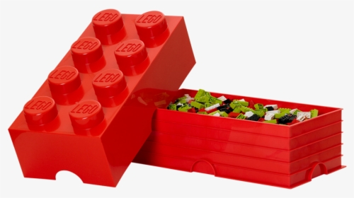 4004 Lego Storage Brick 8 Bright Red Open W - Lego Storage Containers Red, HD Png Download, Free Download