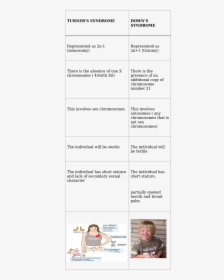Difference Between Turner And Down Syndrome, HD Png Download, Free Download