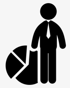 Businessman Standing With Circular Business Graphic - Taxman Icon, HD Png Download, Free Download