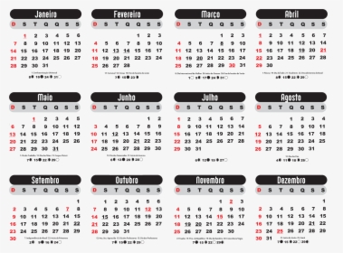 Grade Calendário 2018 Preto - Calendario 2019 Png Brasil, Transparent Png, Free Download