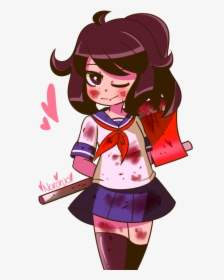 Bloody Yandere Chan By Marynaranjo - Yandere Chan Fanart, HD Png Download, Free Download