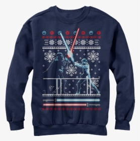 Lightsaber Duel Faux Ugly Christmas Sweater - Star Wars Christmas Sweater, HD Png Download, Free Download