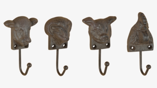 Farm Animal Head Hook Ass - Cast Iron Animal Hooks, HD Png Download, Free Download