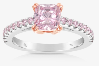 06ct Cushion Cut Argyle Pink Diamond Vault Ring"  Data - Engagement Ring, HD Png Download, Free Download