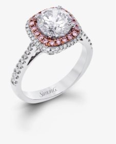 Mr2827 - Pink Diamond Halo Ring, HD Png Download, Free Download