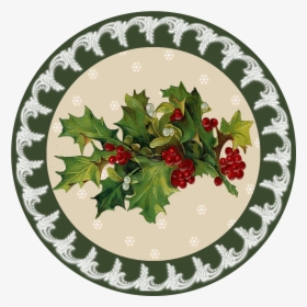 Poinsettia Clipart Paper Plate - Новогодние Картинки Красивые Круглые, HD Png Download, Free Download