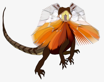 Frill-necked Lizard Svg Clip Arts - Frilled Neck Lizard Tattoo, HD Png Download, Free Download