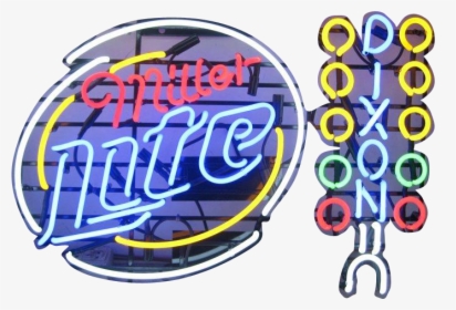Miller Lite Dixon Drag Lights Neon Sign - Circle, HD Png Download, Free Download
