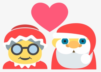 Emoji T-shirt Iron On Transfer - Santa And Mrs Claus Emoji, HD Png Download, Free Download