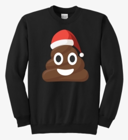 Funny Christmas Poop Emoji Santa Hat Shirts - Crew Neck, HD Png Download, Free Download