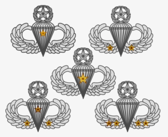 Us Army Master Parachutist Badges With Combat Jump - Illustration, HD Png Download, Free Download