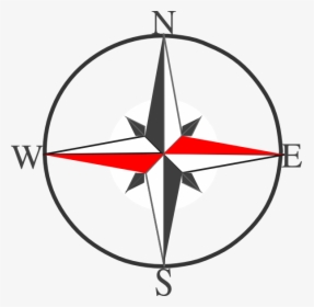 Dark Grey Compass Svg Clip Arts - Symbol Of North South East West, HD Png Download, Free Download