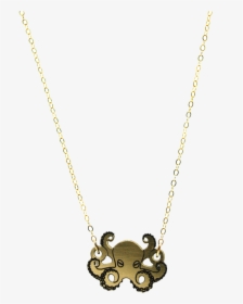 Octopus Necklace In Gold/black - Necklace, HD Png Download, Free Download