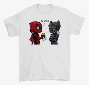 Marvel Deadpool And Black Panther Bad Kitty Shirts - Bad Kitty Black Panther Deadpool Shirt, HD Png Download, Free Download