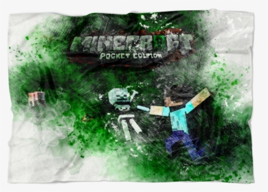 Minecraft Fleece Blanket Pencil Watercolor Green Blanket - Grass, HD Png Download, Free Download