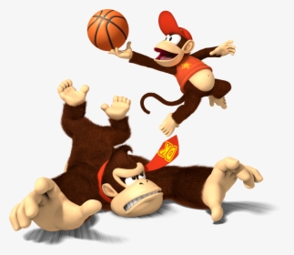 Donkey Kong And Diddy Kong Playing Basketball - Mario Sports Mix Donkey And Diddy Kong, HD Png Download, Free Download
