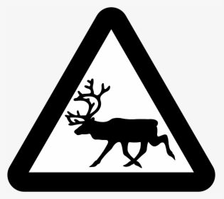 Raindeer Reindeer Warning Reindeer Roadsign Black White - Don T Feed The Reindeer Sign, HD Png Download, Free Download