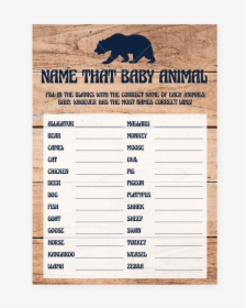 Name That Baby Animal Game For Rustic Baby Shower Printable - Free Printable Name The Baby Animal Game, HD Png Download, Free Download