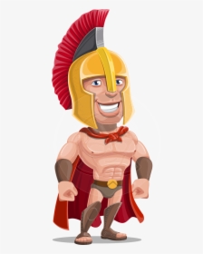 Spartan Warrior Cartoon Vector Character Aka Nikos - Cartoon Spartan, HD Png Download, Free Download