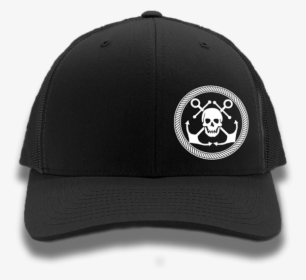 Black & White Anchor & Skull Flexfit Trucker Hat"  - Baseball Cap, HD Png Download, Free Download