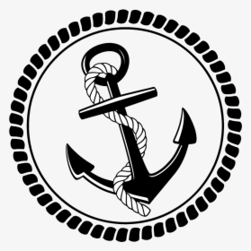 Transparent Anchor Clipart Black And White - Anchor With Rope Logo, HD Png Download, Free Download