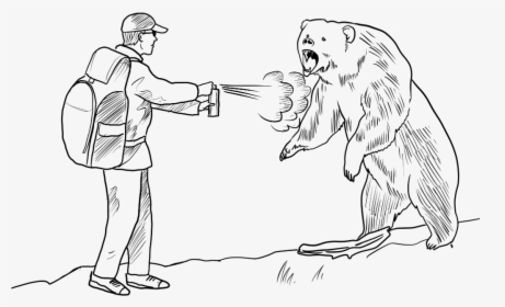 How To Use Bear Spray Illustration - Drawing Of Bear Attacking, HD Png Download, Free Download