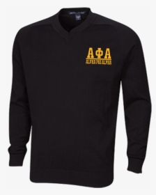 Alpha Phi Alpha Embroidered V-neck Sweater - Long-sleeved T-shirt, HD Png Download, Free Download