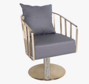 Portable Chrome Gold Circle Base Styling Chair Salon - Club Chair, HD Png Download, Free Download