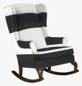 Striped Wing Back Chair, HD Png Download, Free Download