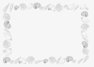 Shell Frame - A4 - Seashell Frame Black And White, HD Png Download, Free Download
