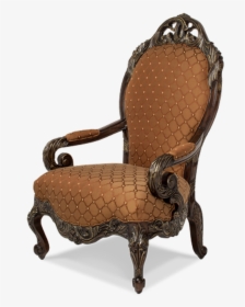 Leaf Wood Carvings Deep English Tea Finish High Back - Chair, HD Png Download, Free Download