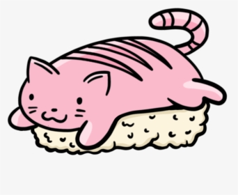 Sashimi Cat Cat Drawing Pink Casual Doodle Illustration - Sashimi Cat, HD Png Download, Free Download