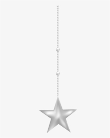 Silver Hanging Star Png, Transparent Png, Free Download