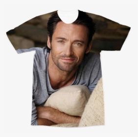 Hugh Jackman Smiling ﻿premium Sublimation Adult T-shirt"  - Hugh Jackman T Shirt, HD Png Download, Free Download