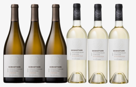 Six Bottles Of Sebastiani White Wines - Glass Bottle, HD Png Download, Free Download