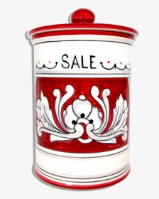 Italian Hand-painted Pottery Jar Of Salt With Decoration - Illustration, HD Png Download, Free Download