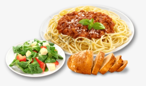 Plate Of Spaghetti Png - Spaghetti With Side Salad, Transparent Png, Free Download