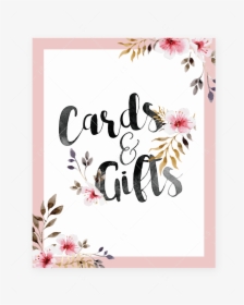 Blush Floral Cards And Gifts Sign By Littlesizzle"  - Baby Shower Game Signs, HD Png Download, Free Download