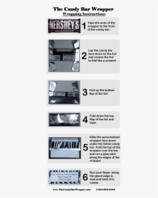 The Candy Bar Wrapper Wrapping Instructions - Fold A Chocolate Bar Wrapper, HD Png Download, Free Download